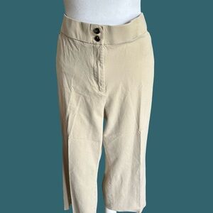 Chico's Tan Wide-Leg Crop Trousers